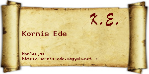 Kornis Ede névjegykártya